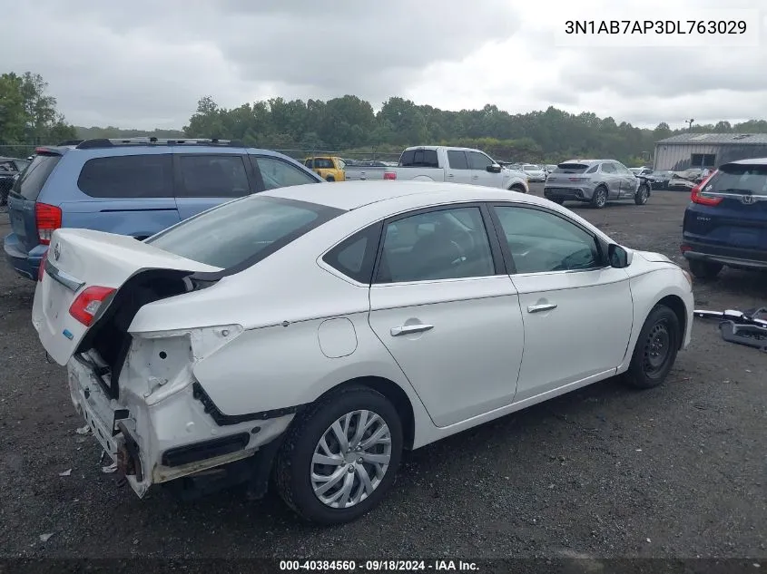 2013 Nissan Sentra S VIN: 3N1AB7AP3DL763029 Lot: 40384560