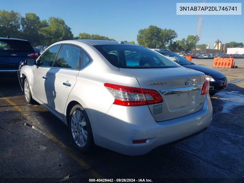 2013 Nissan Sentra Sl VIN: 3N1AB7AP2DL746741 Lot: 40429442