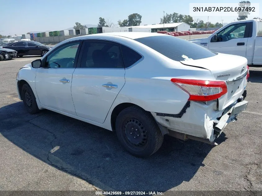 3N1AB7AP2DL697492 2013 Nissan Sentra Sv