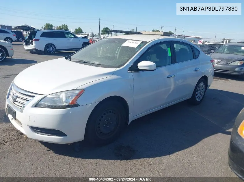 2013 Nissan Sentra S VIN: 3N1AB7AP3DL797830 Lot: 40434382