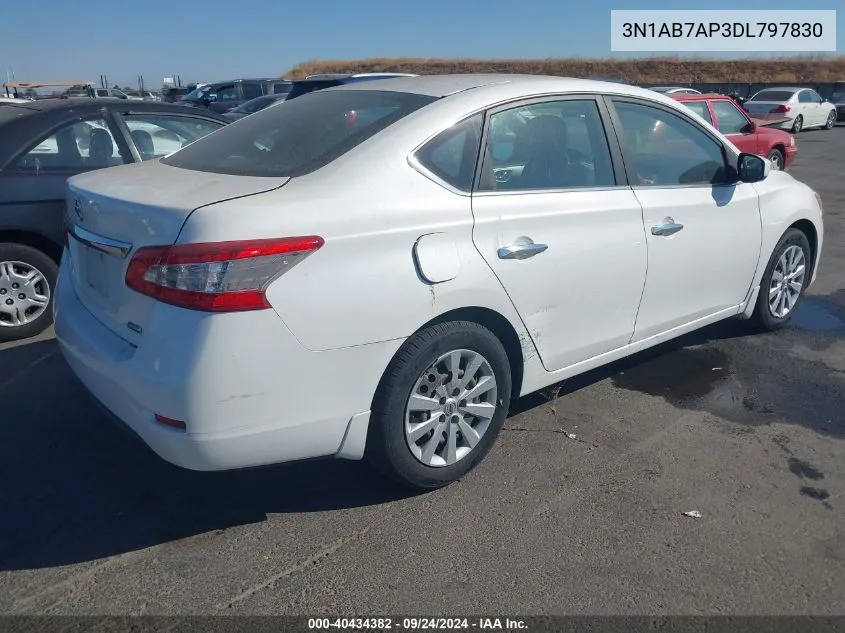 2013 Nissan Sentra S VIN: 3N1AB7AP3DL797830 Lot: 40434382