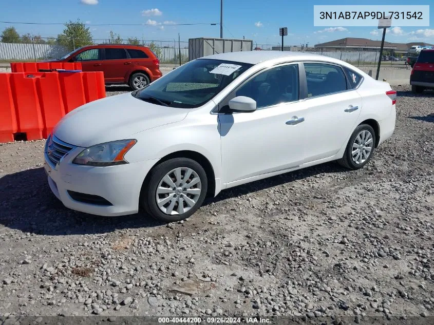 2013 Nissan Sentra Sv VIN: 3N1AB7AP9DL731542 Lot: 40444200