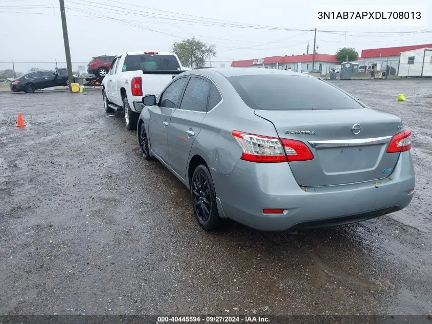 2013 Nissan Sentra Sv VIN: 3N1AB7APXDL708013 Lot: 40445594