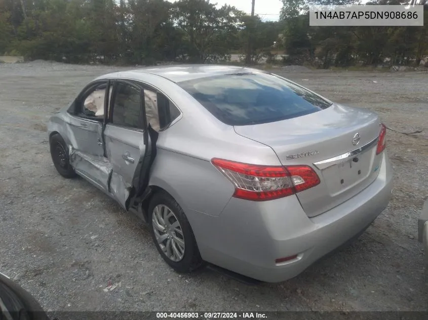 2013 Nissan Sentra Sv VIN: 1N4AB7AP5DN908686 Lot: 40456903