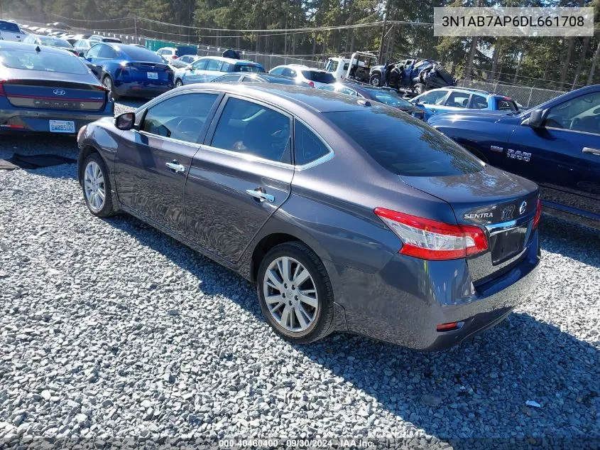 2013 Nissan Sentra Sl VIN: 3N1AB7AP6DL661708 Lot: 40460400