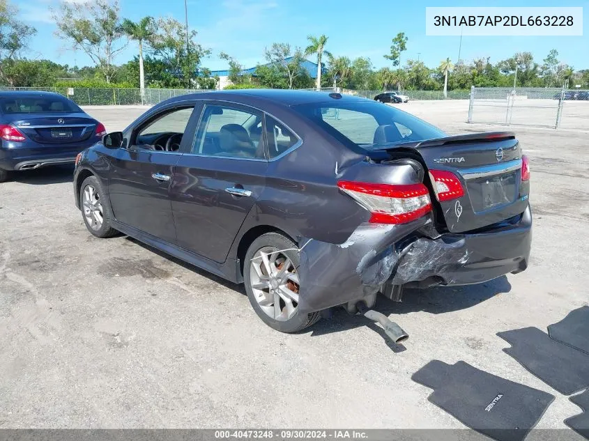 2013 Nissan Sentra Sr VIN: 3N1AB7AP2DL663228 Lot: 40473248