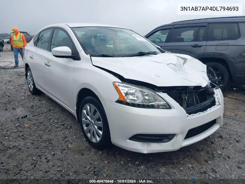 2013 Nissan Sentra S/Sv/Sr/Sl VIN: 3N1AB7AP4DL794693 Lot: 40478648