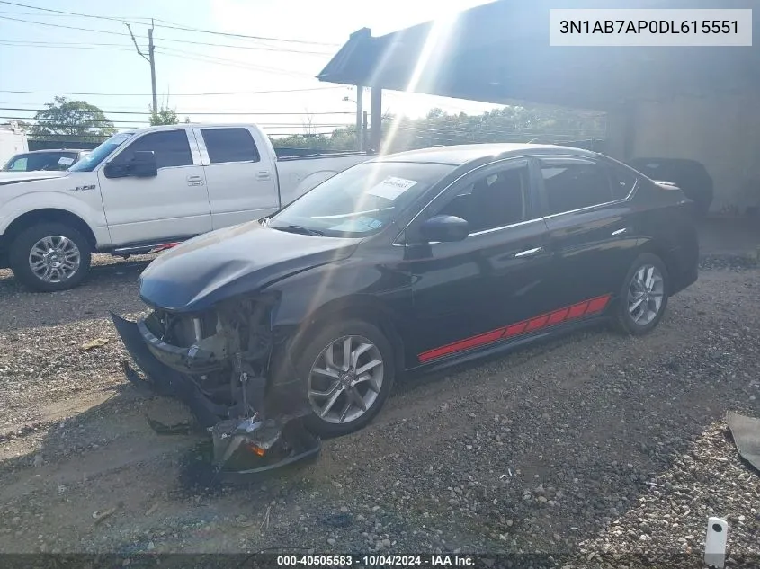 2013 Nissan Sentra Sr VIN: 3N1AB7AP0DL615551 Lot: 40505583