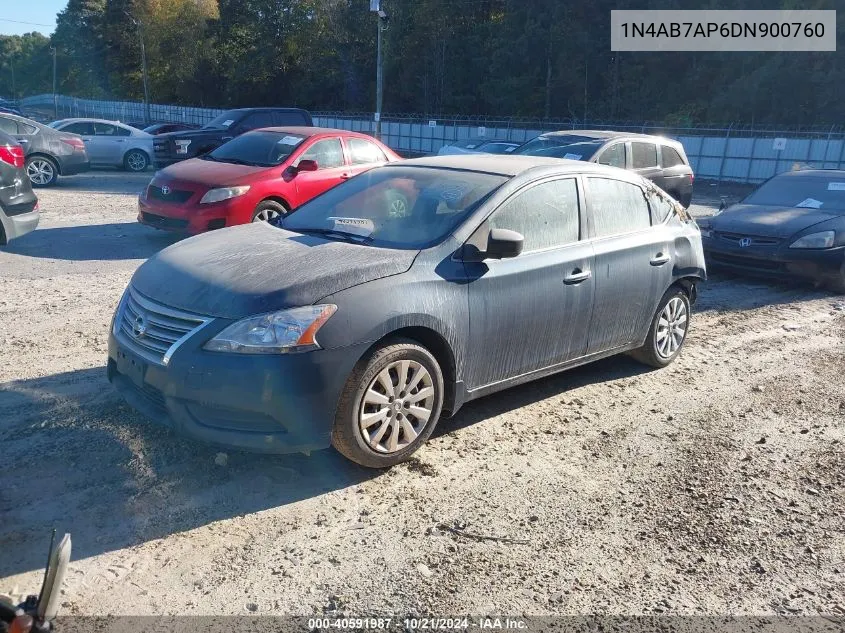 2013 Nissan Sentra Sv VIN: 1N4AB7AP6DN900760 Lot: 40591987