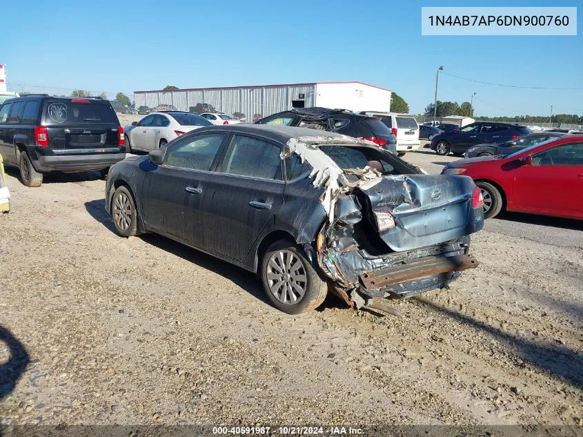 2013 Nissan Sentra Sv VIN: 1N4AB7AP6DN900760 Lot: 40591987