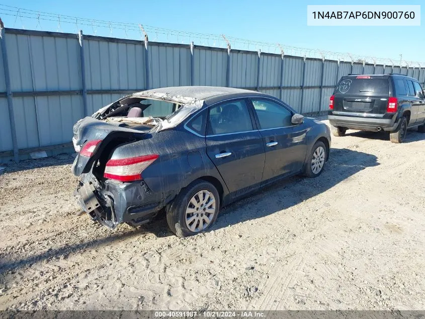 2013 Nissan Sentra Sv VIN: 1N4AB7AP6DN900760 Lot: 40591987