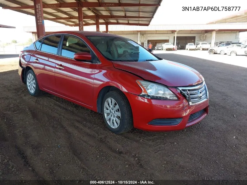 3N1AB7AP6DL758777 2013 Nissan Sentra S