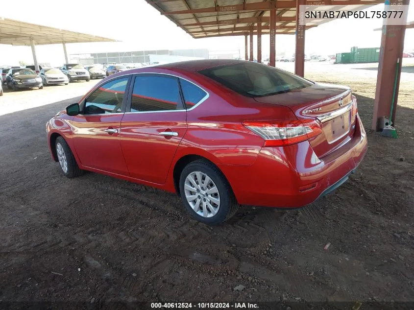 3N1AB7AP6DL758777 2013 Nissan Sentra S