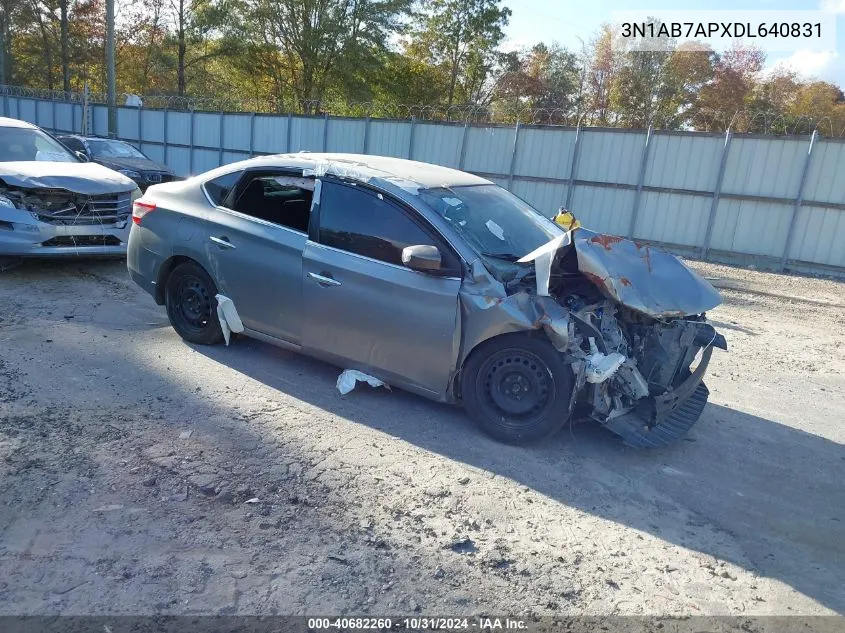 2013 Nissan Sentra Sv VIN: 3N1AB7APXDL640831 Lot: 40682260