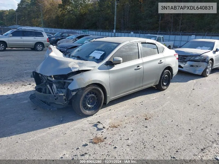 2013 Nissan Sentra Sv VIN: 3N1AB7APXDL640831 Lot: 40682260