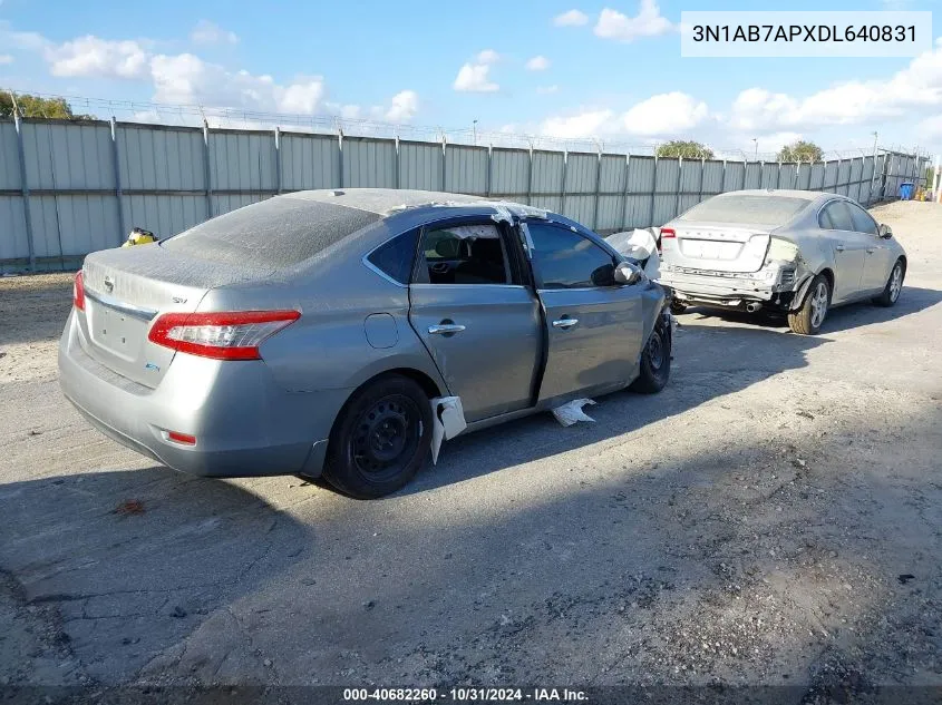 2013 Nissan Sentra Sv VIN: 3N1AB7APXDL640831 Lot: 40682260