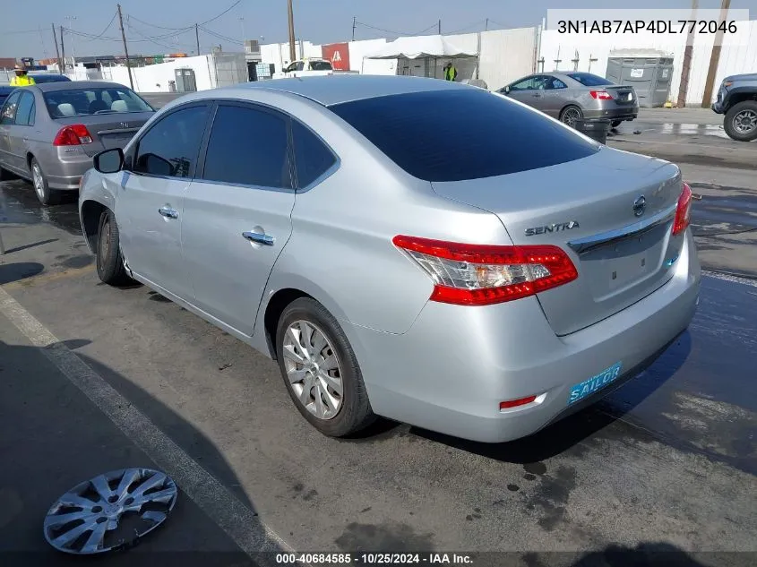 2013 Nissan Sentra S VIN: 3N1AB7AP4DL772046 Lot: 40684585