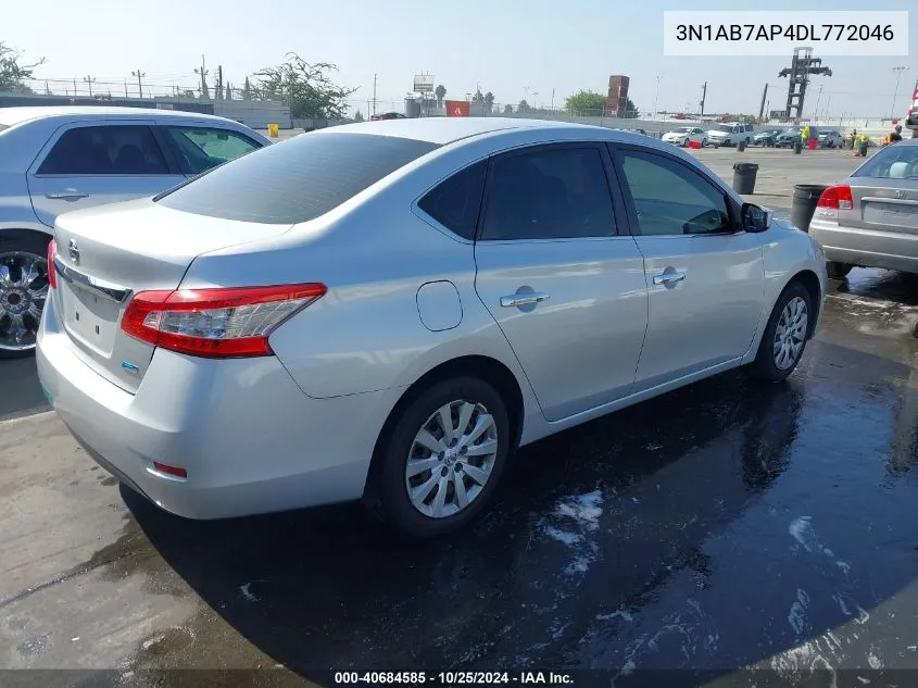 2013 Nissan Sentra S VIN: 3N1AB7AP4DL772046 Lot: 40684585