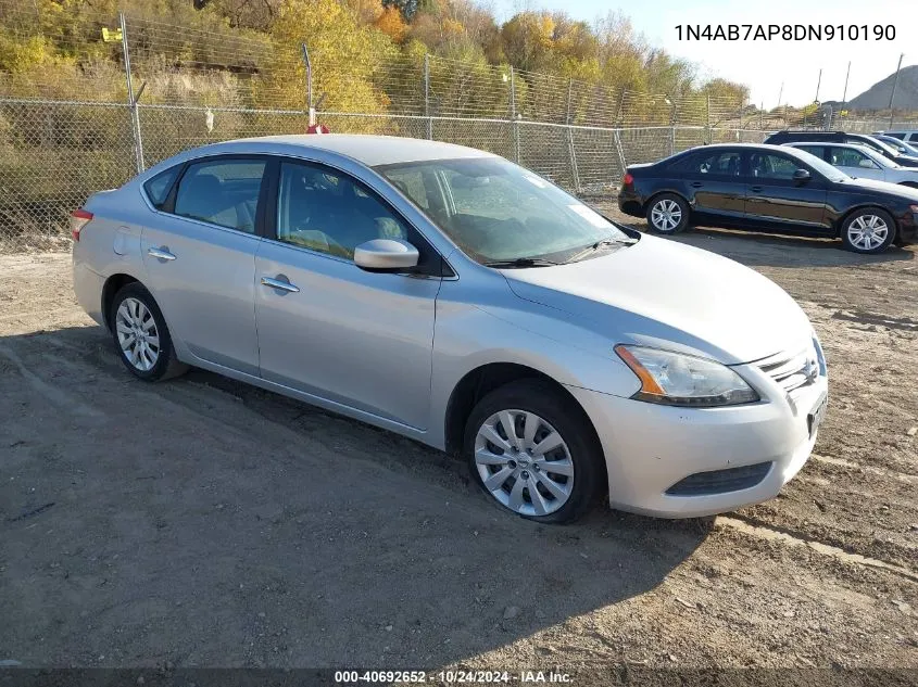 2013 Nissan Sentra Sv VIN: 1N4AB7AP8DN910190 Lot: 40692652