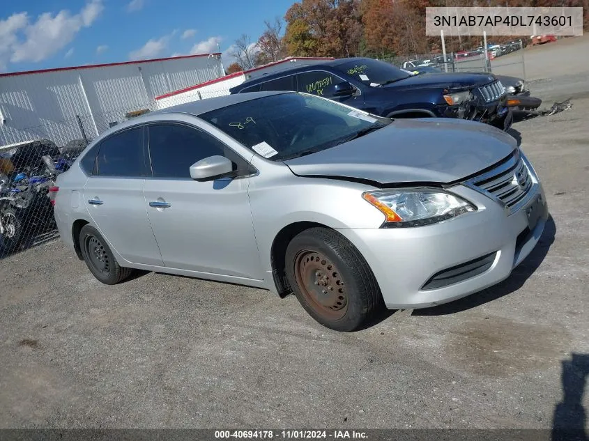 2013 Nissan Sentra Sv VIN: 3N1AB7AP4DL743601 Lot: 40694178