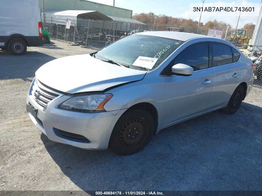 2013 Nissan Sentra Sv VIN: 3N1AB7AP4DL743601 Lot: 40694178