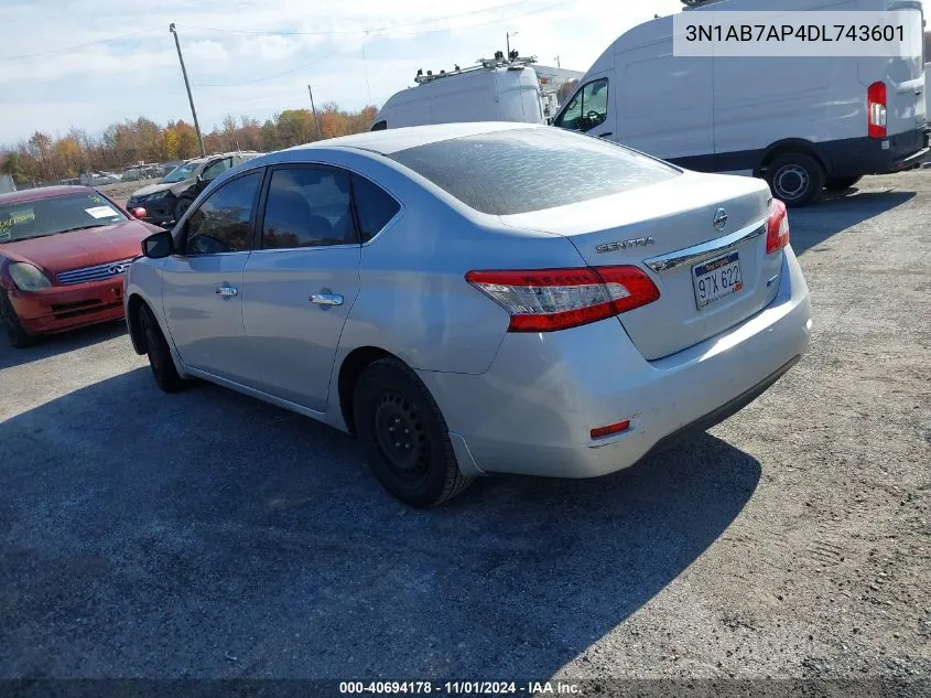 2013 Nissan Sentra Sv VIN: 3N1AB7AP4DL743601 Lot: 40694178