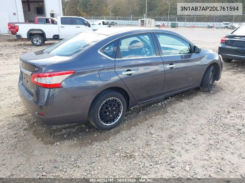 2013 Nissan Sentra Sv VIN: 3N1AB7AP2DL761594 Lot: 40752795