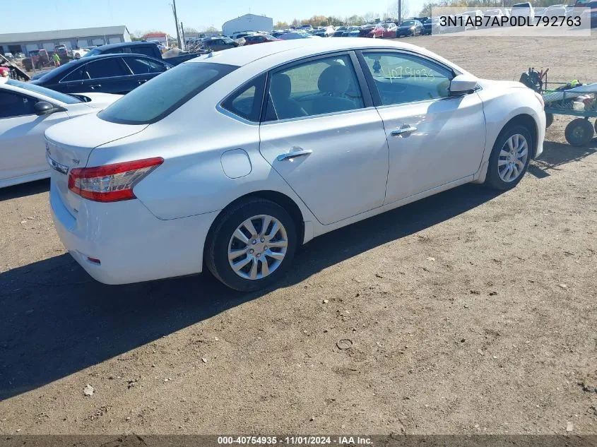 2013 Nissan Sentra Sv VIN: 3N1AB7AP0DL792763 Lot: 40754935