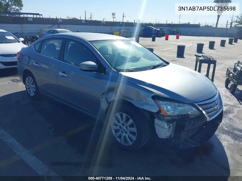 2013 Nissan Sentra Sv VIN: 3N1AB7AP5DL735698 Lot: 40771259