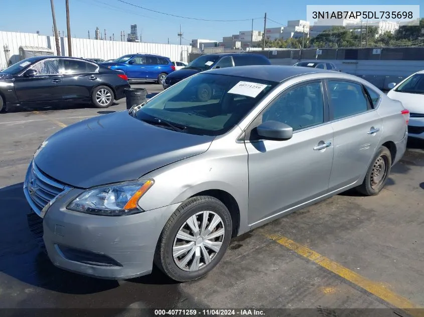 2013 Nissan Sentra Sv VIN: 3N1AB7AP5DL735698 Lot: 40771259