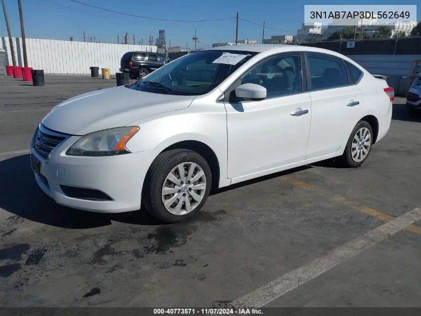 2013 Nissan Sentra Sv VIN: 3N1AB7AP3DL562649 Lot: 40773571