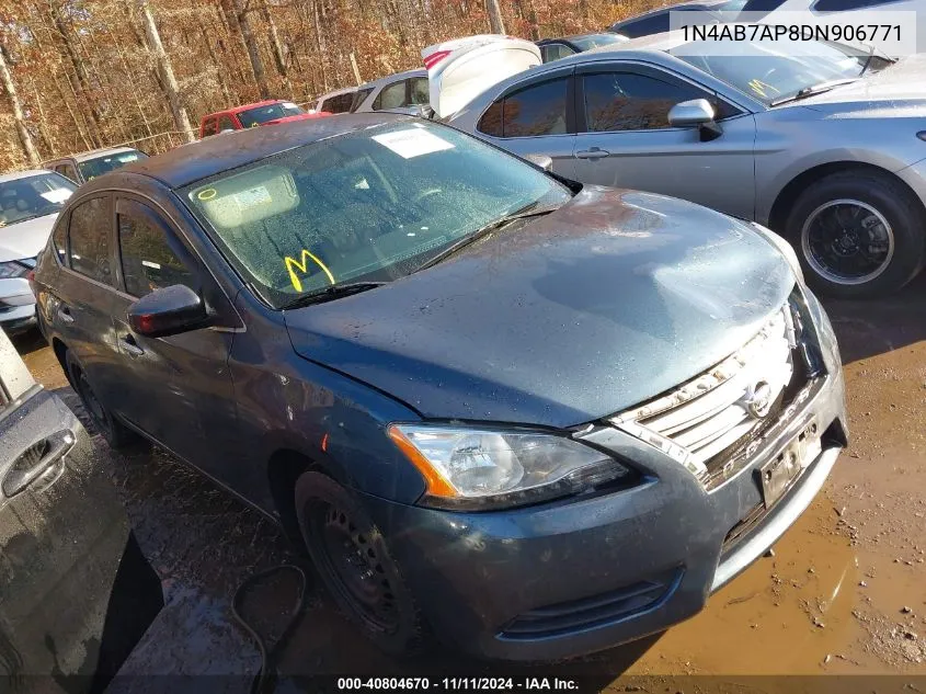 2013 Nissan Sentra Sv VIN: 1N4AB7AP8DN906771 Lot: 40804670