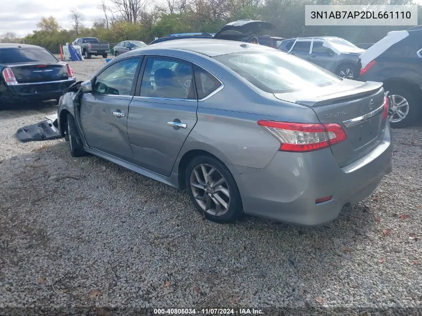 2013 Nissan Sentra Sr VIN: 3N1AB7AP2DL661110 Lot: 40805034