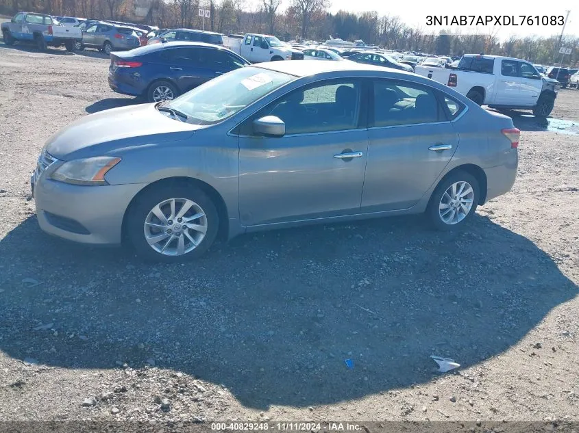 2013 Nissan Sentra S VIN: 3N1AB7APXDL761083 Lot: 40829248