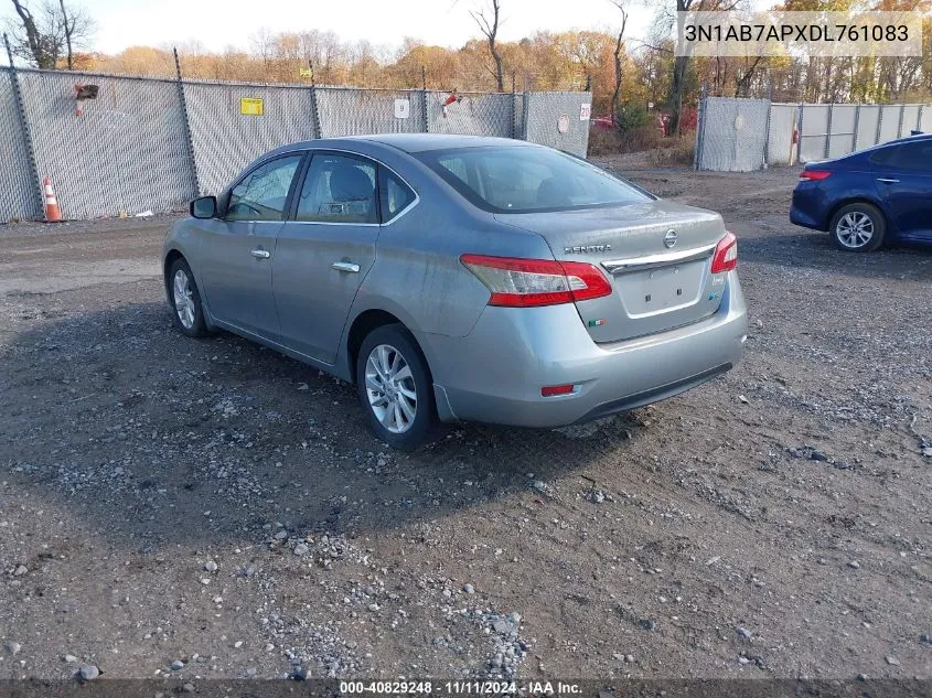 2013 Nissan Sentra S VIN: 3N1AB7APXDL761083 Lot: 40829248