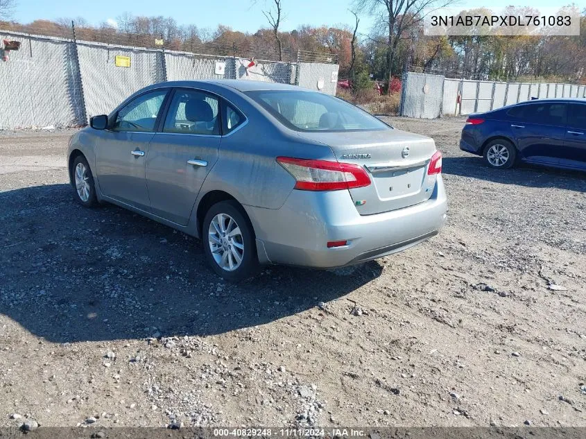 2013 Nissan Sentra S VIN: 3N1AB7APXDL761083 Lot: 40829248