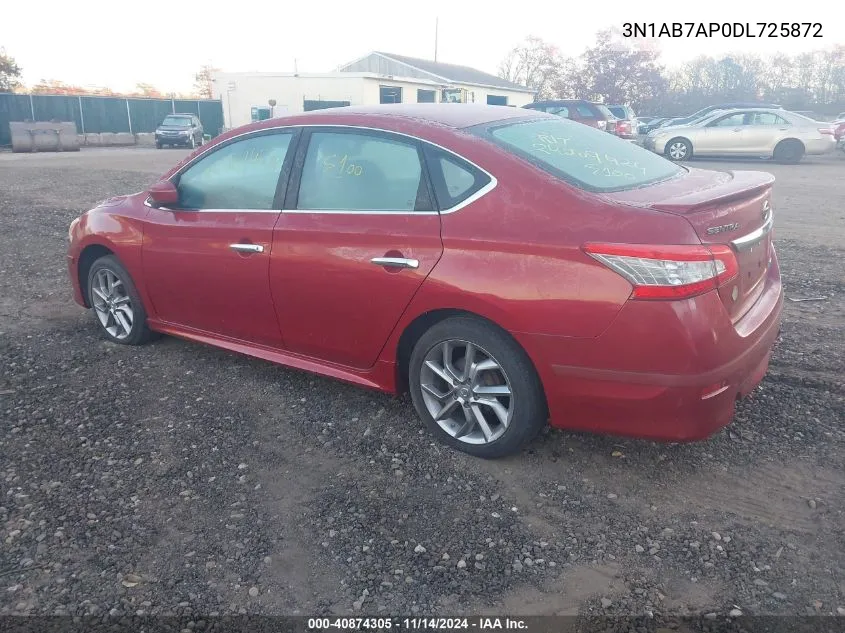 2013 Nissan Sentra Sr VIN: 3N1AB7AP0DL725872 Lot: 40874305