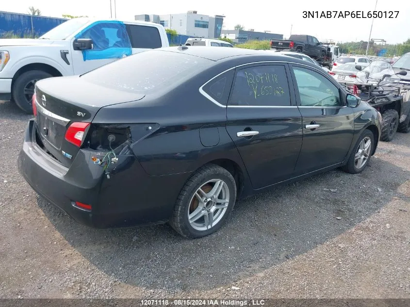 2014 Nissan Sentra VIN: 3N1AB7AP6EL650127 Lot: 12071118