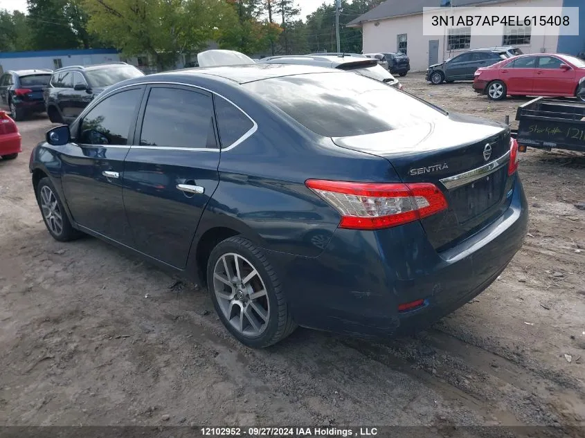 2014 Nissan Sentra VIN: 3N1AB7AP4EL615408 Lot: 12102952