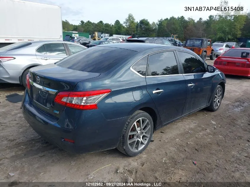 2014 Nissan Sentra VIN: 3N1AB7AP4EL615408 Lot: 12102952