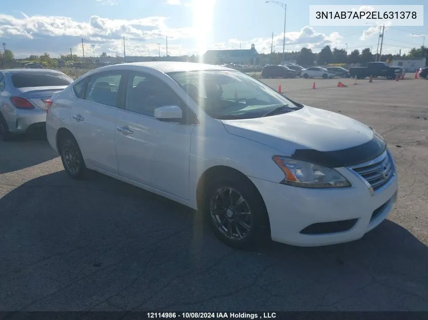 2014 Nissan Sentra VIN: 3N1AB7AP2EL631378 Lot: 12114986