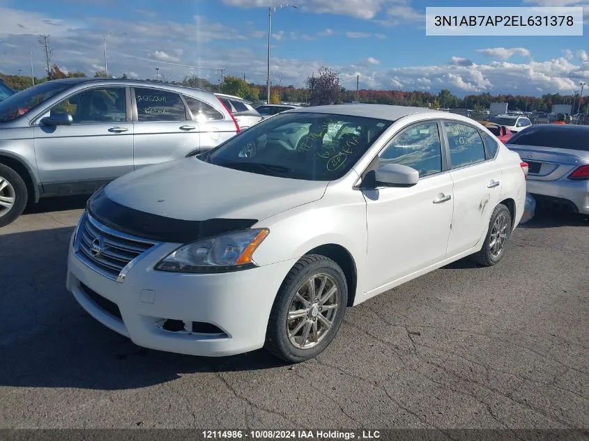 2014 Nissan Sentra VIN: 3N1AB7AP2EL631378 Lot: 12114986