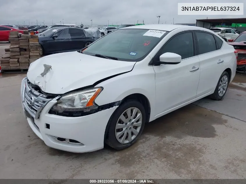 2014 Nissan Sentra Sv VIN: 3N1AB7AP9EL637324 Lot: 39323356