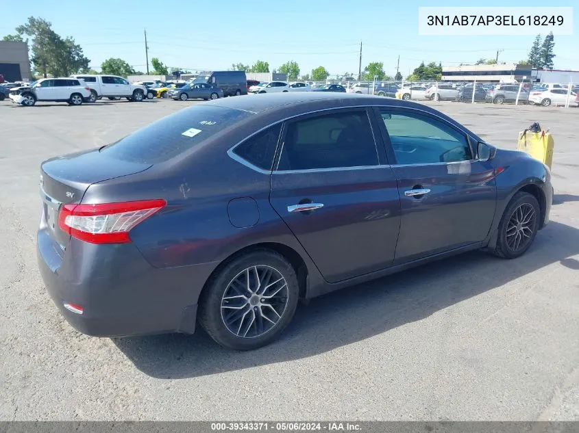 2014 Nissan Sentra Sv VIN: 3N1AB7AP3EL618249 Lot: 39343371