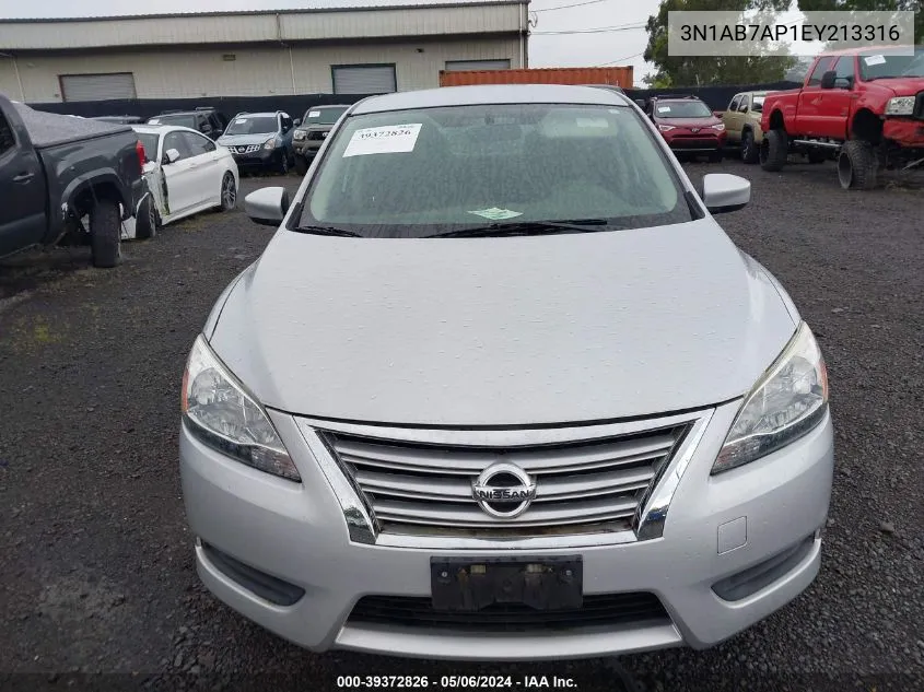 2014 Nissan Sentra Fe+ S/Fe+ Sv/S/Sl/Sr/Sv VIN: 3N1AB7AP1EY213316 Lot: 39372826