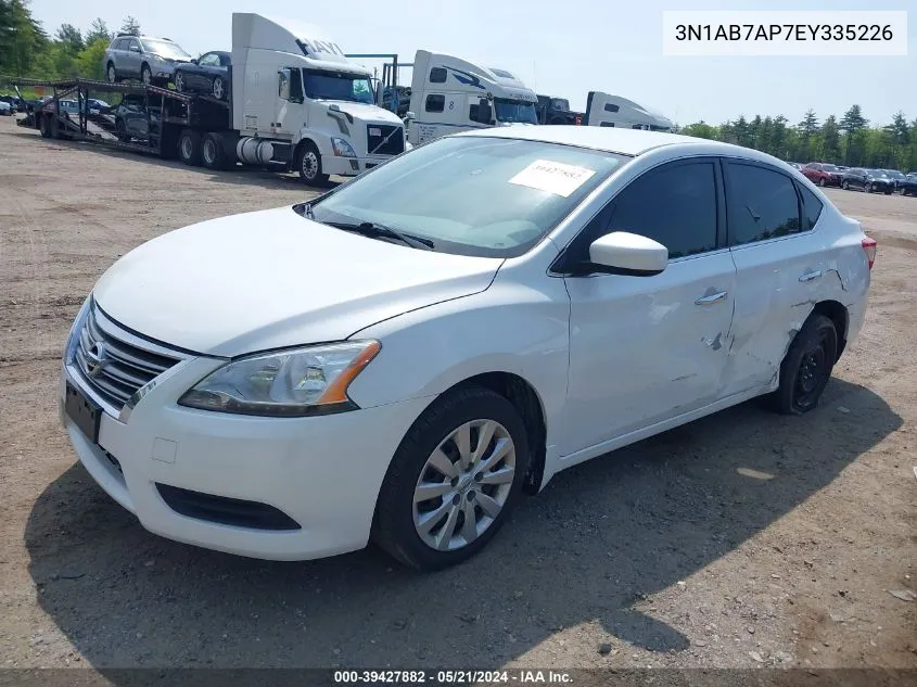 2014 Nissan Sentra S VIN: 3N1AB7AP7EY335226 Lot: 39427882