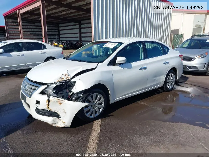 2014 Nissan Sentra Fe+ S/Fe+ Sv/S/Sl/Sr/Sv VIN: 3N1AB7AP7EL649293 Lot: 39512189