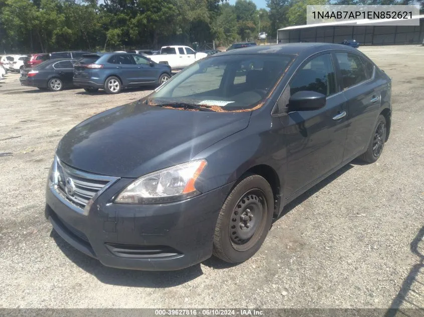 2014 Nissan Sentra Fe+ S/Fe+ Sv/S/Sl/Sr/Sv VIN: 1N4AB7AP1EN852621 Lot: 39627816