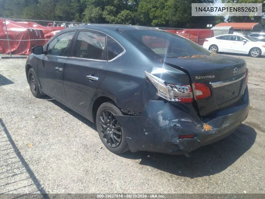 2014 Nissan Sentra Fe+ S/Fe+ Sv/S/Sl/Sr/Sv VIN: 1N4AB7AP1EN852621 Lot: 39627816