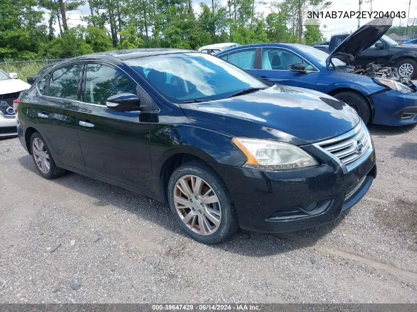 2014 Nissan Sentra Sl VIN: 3N1AB7AP2EY204043 Lot: 39647429